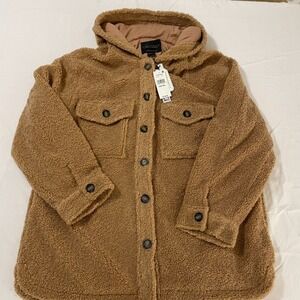 NWT - Sanctuary Teddy Fleece Hooded Jacket, size XXL, brown.